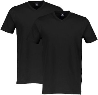 Lerros V-Shirt LERROS, Herren, Gr. 3XL, schwarz, Single Jersey, Obermaterial: 100% Baumwolle, unifarben, regular fit h&uuml;ftbedeckend, V-Ausschnitt, Shirts V-Sh