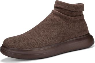 Generic Mens and Womens high-top Fly-Woven Breathable mesh Lightweight Casual Sports Shoes, Brown, 7.5-11.5