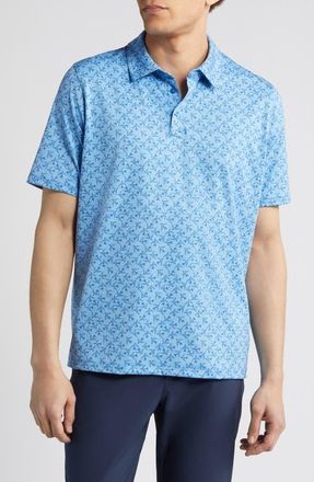 Johnston & Murphy XC4 Airplane Print Performance Polo in Blue at Nordstrom, Size X-Large R