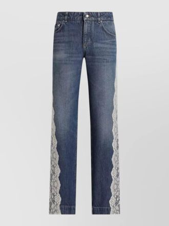 Dolce & Gabbana lace jeans five pocket straight leg trousers