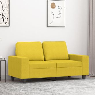 vidaXL Sof&aacute; De 2 Plazas De Tela Amarillo Claro 120 Cm Vidaxl