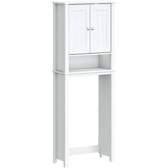 vidaXL Over-the-Toilet Storage berg White 60x27x164.5 cm Solid Wood Vidaxl