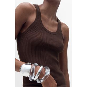 Mango Rib Sweater Tank in Chocolate at Nordstrom, Size X-Large