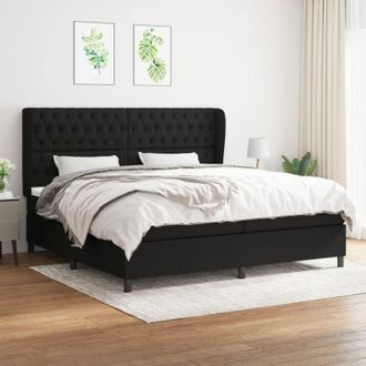 vidaXL Cama Box Spring Con Colch&oacute;n Tela Negro 200x200 Cm Vidaxl