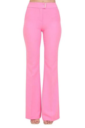 Simona Corsellini High-Waisted Flared Trousers in Smooth Technical Fabric
