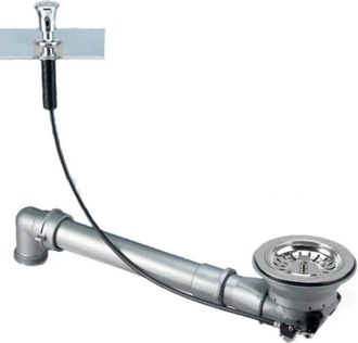 Lira Desag&uuml;e De Fregadero Sin Rebosadero, Di&aacute;metro 90 Mm, Autom&aacute;tico, Con Tubo Que Ahorra Espacio