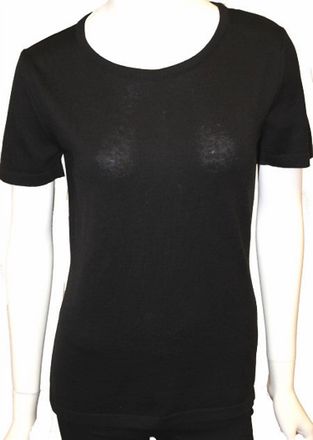 Angel Short Sleeve Crew-Neck Shell Top In Black