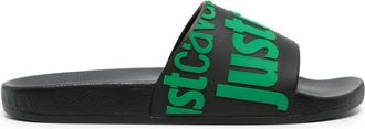 Just Cavalli logo-embossed slides - men - Rubber/Rubber/Rubber - 39 - Black