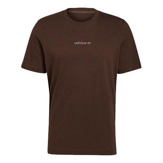 adidas originals Printing Logo Sports Short Sleeve Brown HP0442