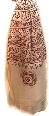 Generic Om mantra scarf/shawl Large size (white & red)