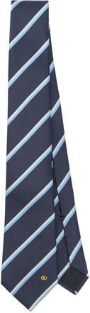 Gucci striped tie - men - Silk/Silk/Cupro - One Size - Blue