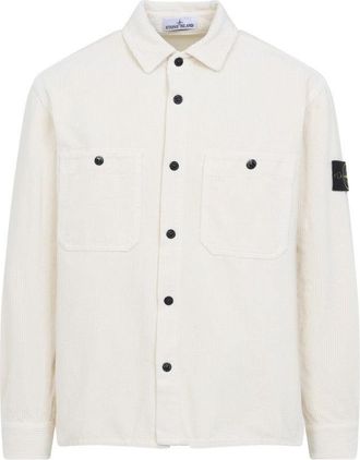 Stone Island Ivory White Cotton Overshirt