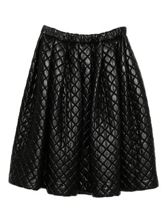 Comme Des Gar&ccedil;ons quilted skirt - women - Polyester/Polyurethane/Cupro - S - Black