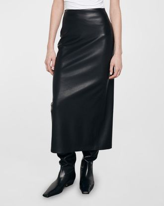Enza Costa Ankle-Length Faux Leather Skirt