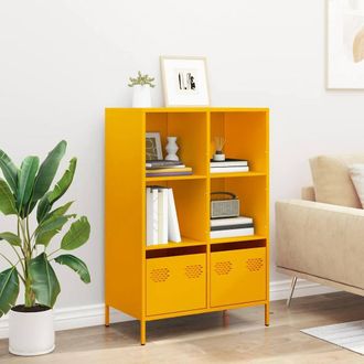 Berkfield Home Highboard&not;Mustard Yellow 68x39x103.5 cm Steel in Mustard