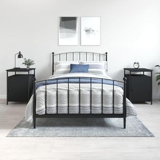 vidaXL Vidaxl - Mesitas De Noche 2 Uds Madera Contrachapada Negro 40x42x60 Cm