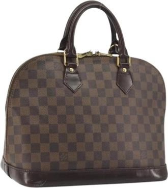 Louis Vuitton Pre-owned Damier Ebene Hand Bag - Dames - Vintage Handtas - Bruin - ONE Size - Leer - Vintage