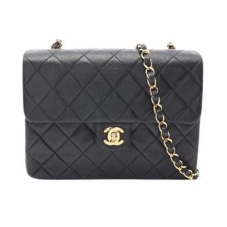 Chanel Pre-owned Mini Matelasse 20 Lamslederen Schoudertas - Dames - Pre-owned - Zwart - Maat: ONE Size Leer