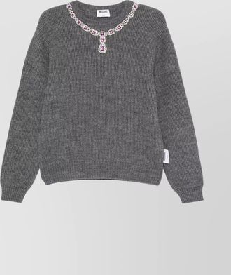 Moschino embellished crew neck knitwear
