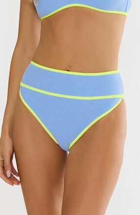 Beach Riot Carlotta High Waist Swim Bottoms in Electric Coast at Nordstrom, Size X-Small
