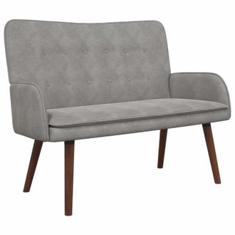 vidaXL Sof&aacute; De 2 Plazas Gris Claro 115 X 61 X 87 Cm Terciopelo Vidaxl