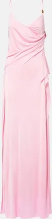 Versace Medusa gathered jersey gown