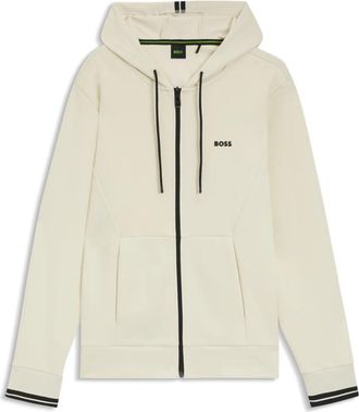 HUGO BOSS Mens FZ Cotton-Blend Zip-Up Hoodie, Size Medium