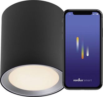 Nordlux Landon Smart L&aacute;mpara De Techo Negra Led Ip44