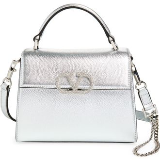 Valentino Garavani Mini Vsling Top Handle Bag in Silver Lilac at Nordstrom