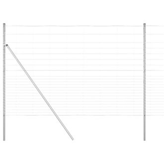 Berkfield Home Field Fence 1.6x25 m Galvanised Steel in Silver