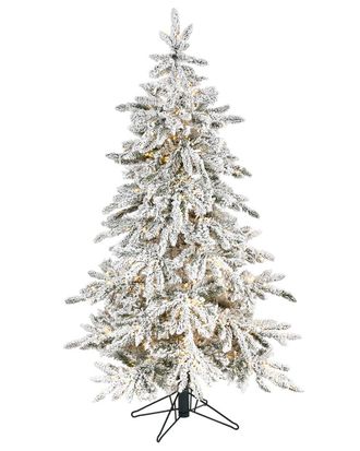 Nearly Natural 5Ft. Flocked Grand Northern Rocky Fir Artificial Christmas Tree