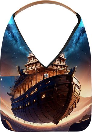 Generic Ancient Space Ship Reusable Lightweight Grocery Bags - Foldable Into Compact Pouch, Washable & Sturdy, Multipurpose for Shopping and Travel