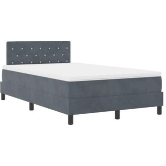 vidaXL Vidaxl - Cama Tipo Box Spring Gris Oscuro 120 X 200 Cm Terciopelo