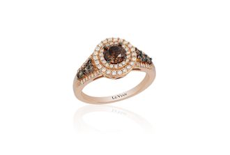 Le Vian Chocolatier Ring Chocolate Diamonds, Vanilla Diamonds set in 14K Strawberry Gold Ring Size 7 56230