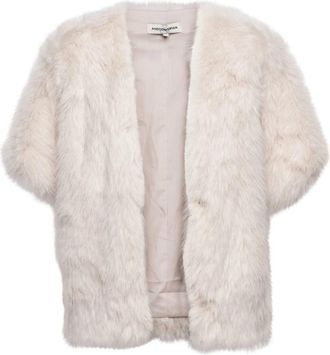 &Co Woman Chique Imitatiebont Gilet - Dames - Jassen - Beige - S - Polyester - Jassen