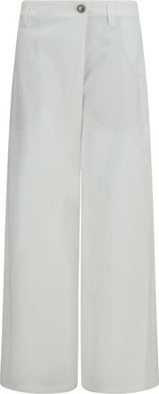 Brunello Cucinelli White Straight Flat Front Pants