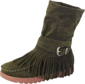 Generic Women and Men Boots Wellington Unisex Stylish Printed Memory Foam Retro Elegant Flatform Casual Boot Shoes for Date Night Club Green