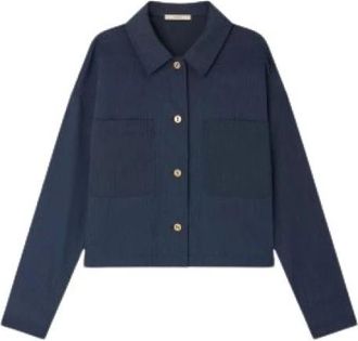 Sessun Werkoverhemd Notteri - Dames - Overhemden - Blauw - L - Katoen - Overhemden