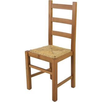 Tommychairs Tommychairs Silla Rustica En Haya Color Roble Y Asiento De Paja