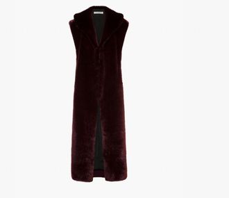 Philosophy di Lorenzo Serafini Sleeveless Faux-Fur Coat In Bordeaux