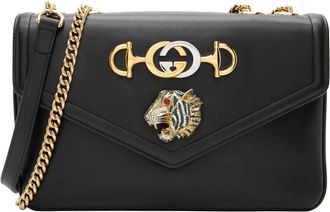 Gucci Black Calfskin Rajah Zumi Medium Shoulder Bag (Authentic Pre-Loved)