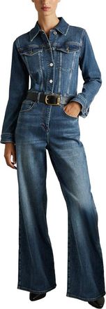 Reiss Celeste Relaxed Denim Jumpsuit