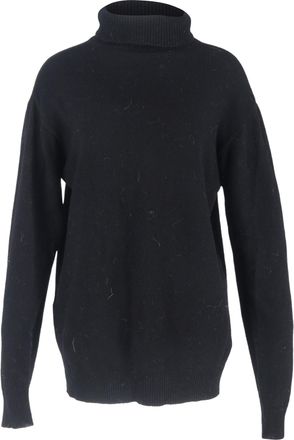 Frankie Shop Knitted Roll Neck Sweater in Black Wool