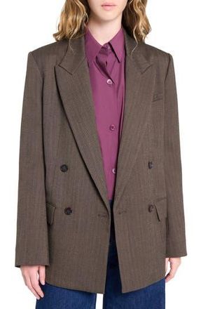 TWP Harper Wool Blend Double Breasted Blazer in Taupe at Nordstrom Rack, Size Large