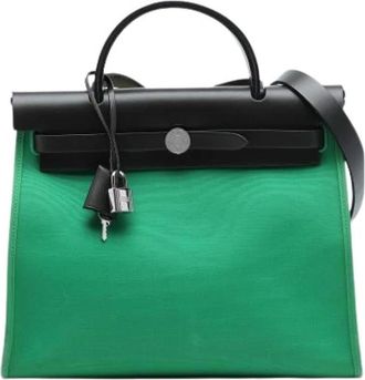 Herm&egrave;s Pre-owned Herbag Zip 31 Handbag - Dames - Pre-owned - Groen - Maat: ONE Size Leer