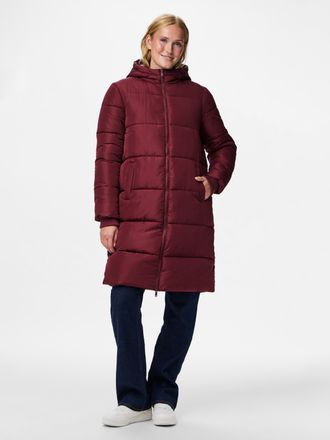 Pieces Steppmantel PIECES PCBEE NEW LONG PUFFER JACKET NOOS BC, Damen, Gr. XS, tawny port, Steppware, Obermaterial: 100% Polyester, unifarben, regular fit kn