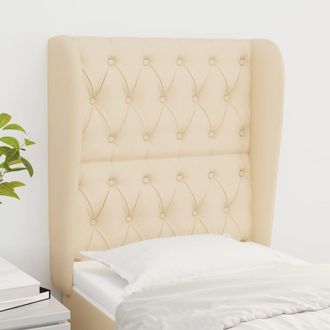 vidaXL Cabecero Con Orejas De Tela Color Crema 83x23x118/128 Cm Vidaxl
