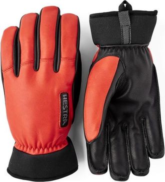 Hestra Army Leather Wool Terry 5 Finger Handschuhe - Unisex | rot