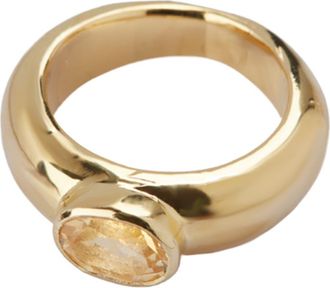 Argento Vivo Oval Stone Chunky Ring in Gold /citrine at Nordstrom, Size 5