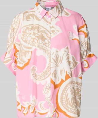 Emily van den Bergh Relaxed Fit Hemdbluse mit Allover-Paisley-Print in Pink, Gr&ouml;&szlig;e L/XL